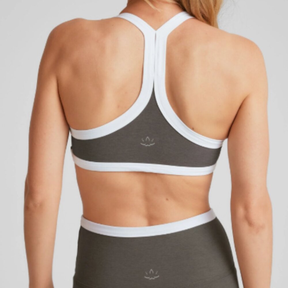 Beyond Yoga Spacedye Outlines Bra True Gray Cloud White NWT - Picture 2 of 2